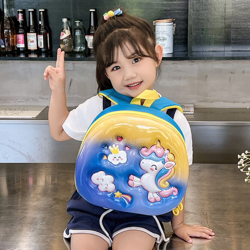 Children's schoolbags, large-capacity hard-shell backpacks for boys and girls in kindergartens, cartoon cute flashing light 3D stereoscopic backpacks full figure