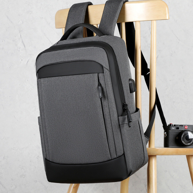 Men's multi-functional backpack, waterproof Oxford fabric, business commuting computer bag, large-capacity backpack, heat transfer printed logo full figure