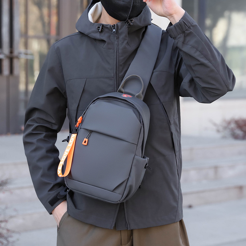 New men's chest bag, crossbody bag, fashionable small bag, cross-border multi-functional waist bag, water-resistant chest bag, outdoor sports Application Scenario
