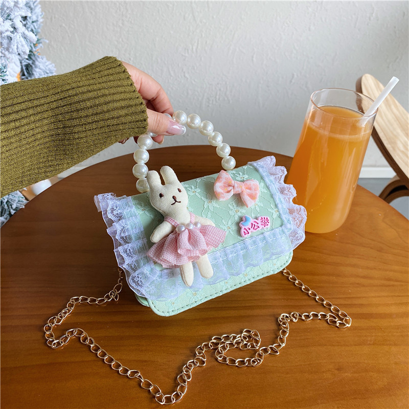 New children's bags, summer fashion crossbody bags, girls' pearl hand-held princess bags, manufacturer's coin purse Specification drawing