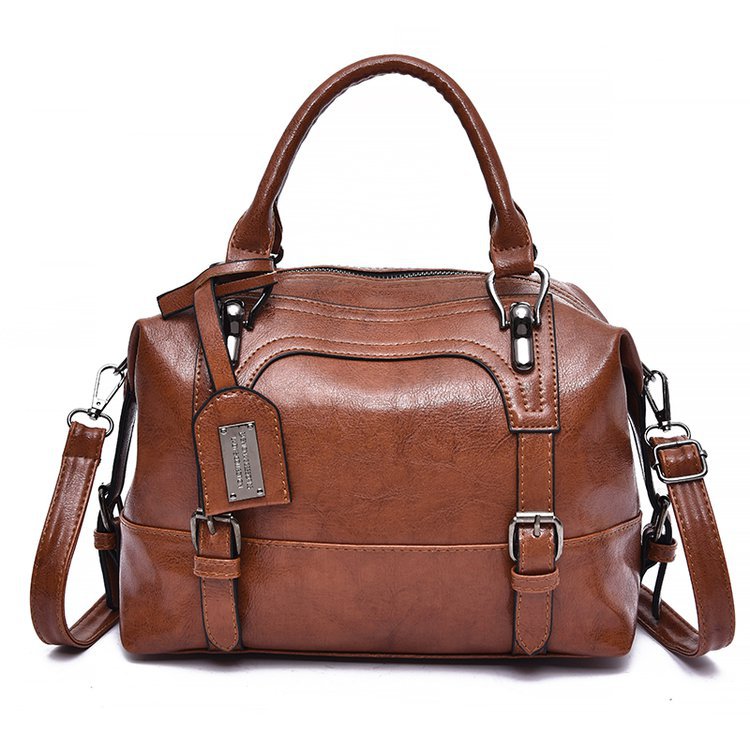 New oil wax leather women's bags for foreign trade, trendy cross-border hand-held shoulder bags, European and American crossbody bags, one piece for global delivery full figure