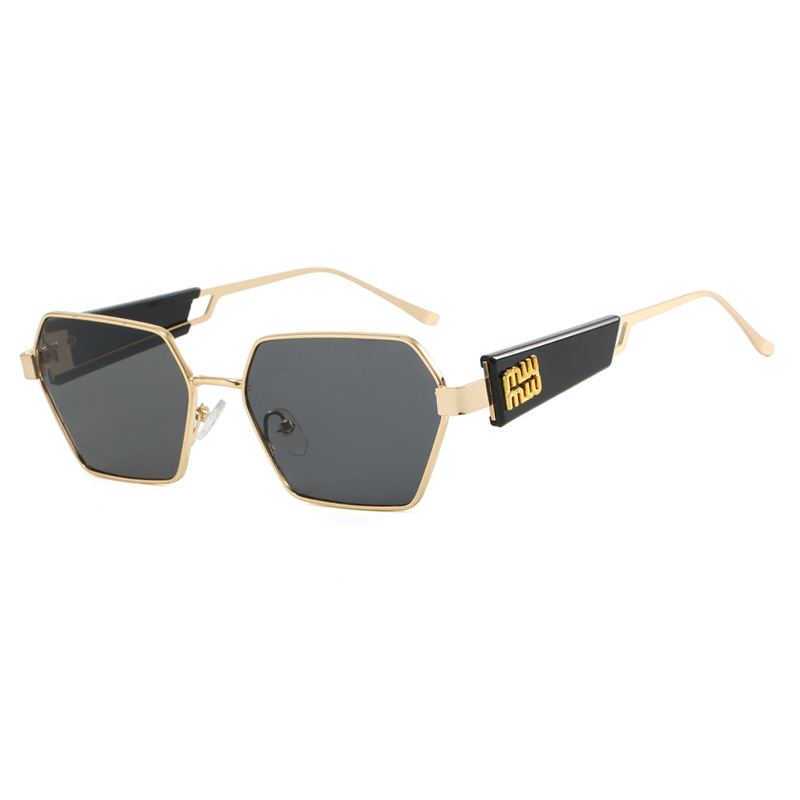 Fashionable polygonal sunglasses 2024 new style, European and American cross-border trendy and personalized sunglasses, travel sunglasses for ladies Item Picture