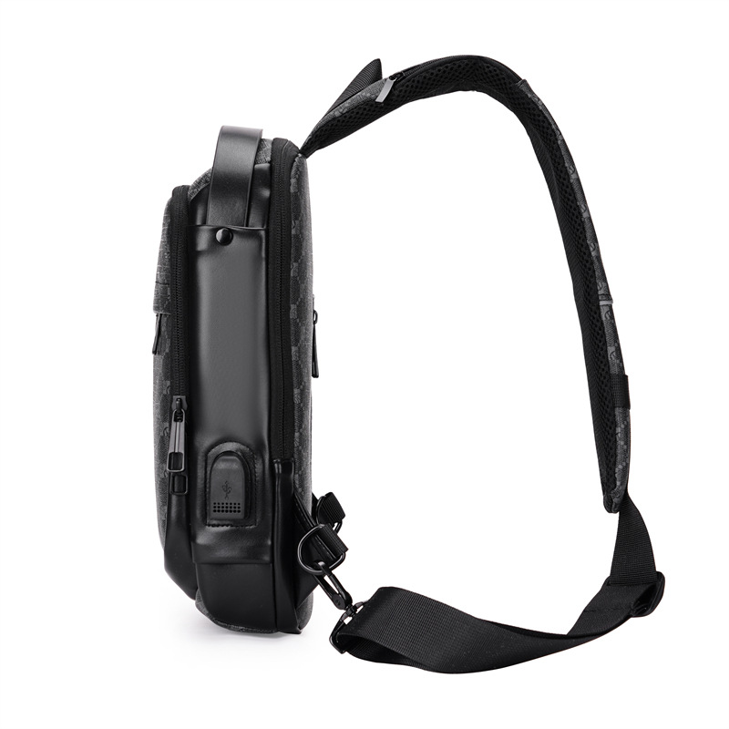 Men's chest bag, crossbody bag, anti-theft password lock, single-shoulder backpack, best-selling water-resistant storage bag, outdoor chest bag Specification drawing