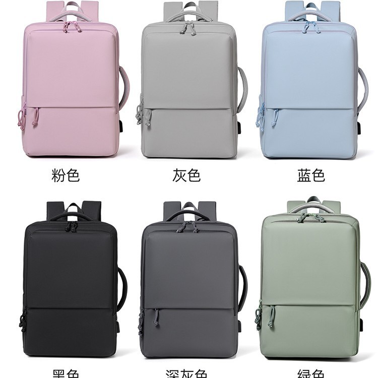 Multi-functional double-shoulder computer bag for men, high-end feel, large capacity, casual travel, college student schoolbag, double-shoulder bag for women details Picture