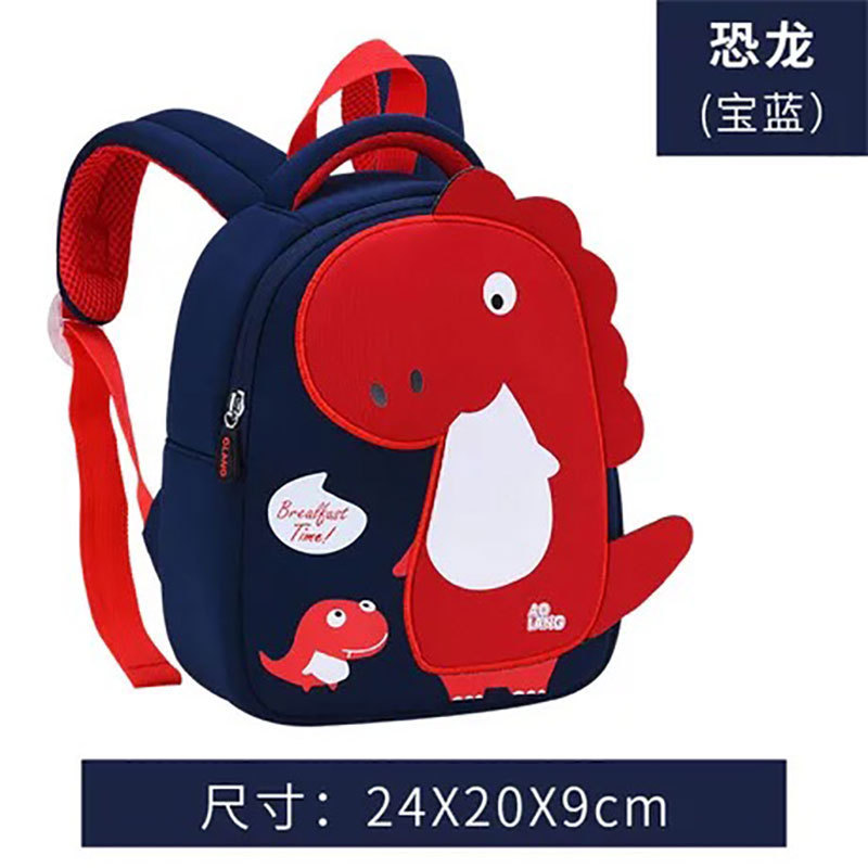 New dinosaur children's bags, diving materials, kindergarten schoolbags, cartoon and cute girls' schoolbags, student backpacks, boys' bags Specification drawing
