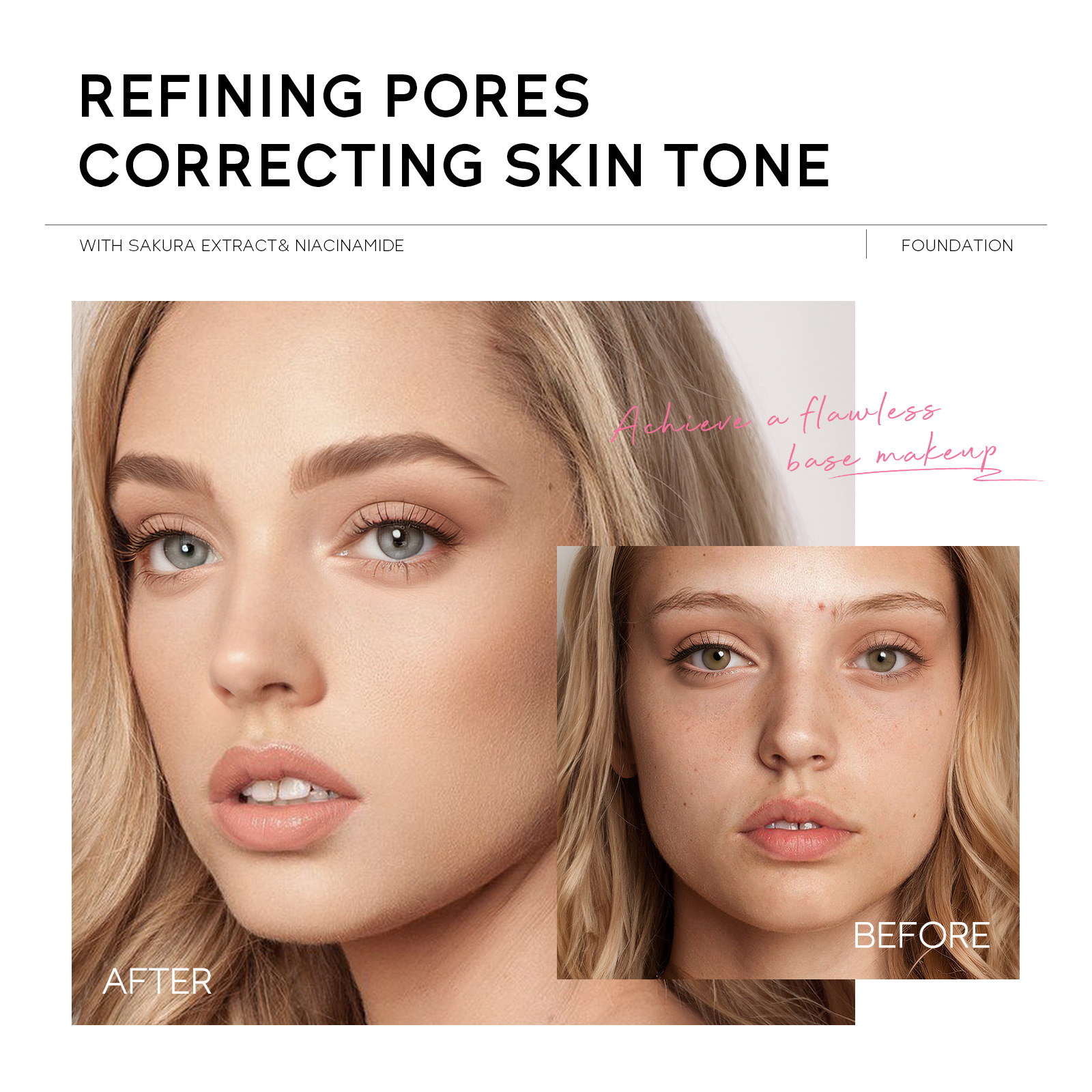 Cross-border Laicome Sakura Foundation 30g (Color box), 3 colors to choose from, foundation concealer manufacturer, one-piece consignment details Picture