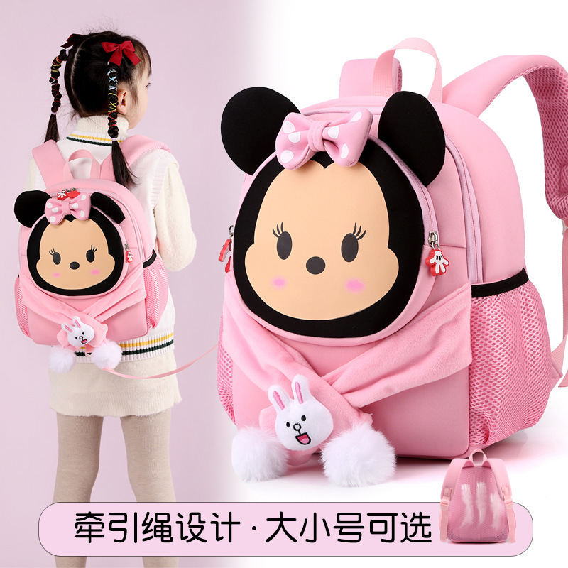 2023 New style primary school schoolbag, cartoon and animation, kindergarten children's backpack, lightweight back-protecting and anti-wandering backpack details Picture
