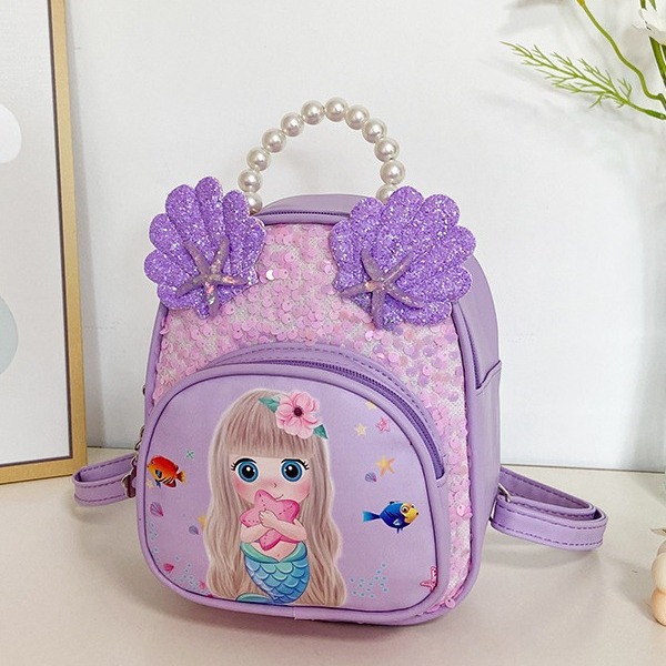 New cartoon schoolbag for children, cute girl sequined backpack, fashionable and casual kindergarten princess bag Application Scenario