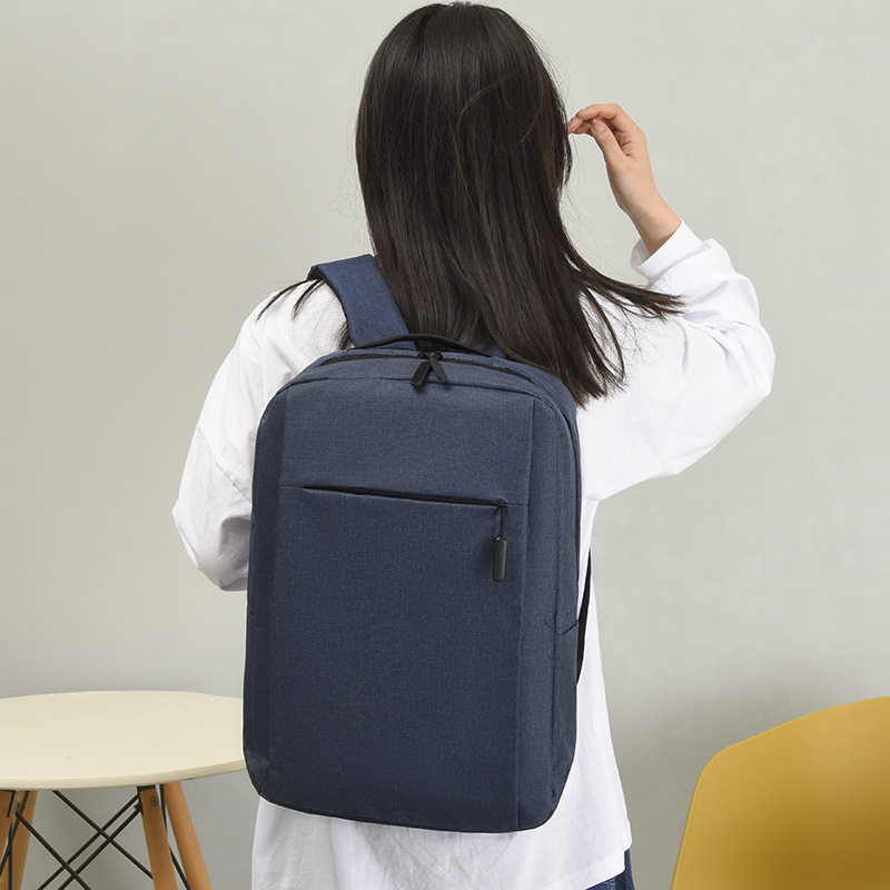 New minimalist business computer backpack, casual and lightweight solid-color backpack, large-capacity personalized schoolbag, one-piece consignment details Picture