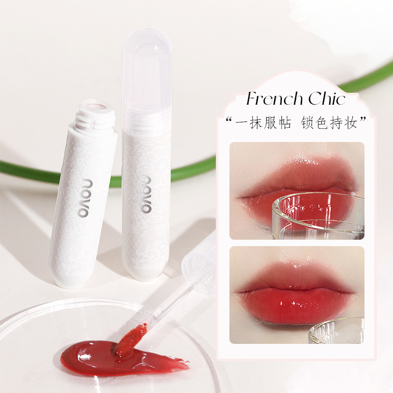 NOVO Sky Mirror Non-stick Lip Gloss, water-like mirror finish, pouty lips, waterproof and non-fading, pseudo-natural look, affordable lipstick full figure