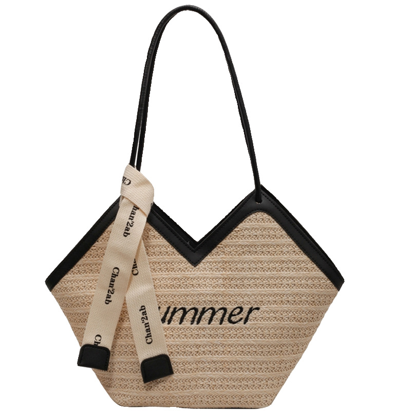 Summer large-capacity bag 2025 New straw woven bag for women, niche design single-shoulder bag, versatile woven tote bag Item Picture