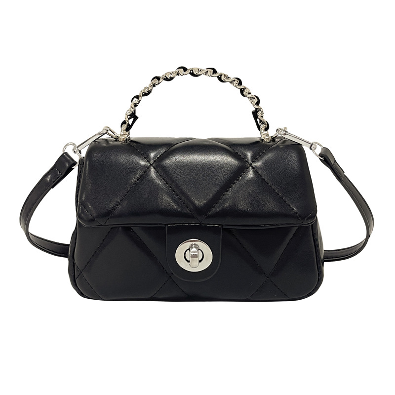 Fashionable and stylish lockable mini bag for women, 2025 new diamond-shaped chain bag, niche design, single-shoulder crossbody bag Item Picture