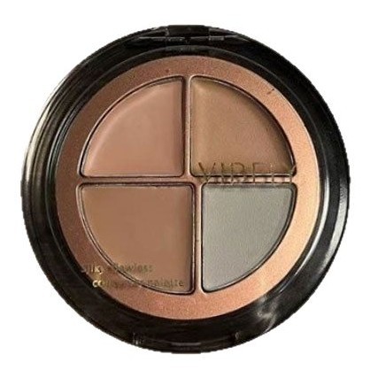 VIBELY Flawless Four-Color Concealer Palette brightens the face. The three-color concealer covers dark circles and acne marks. It's waterproof and won't smudge for girls Item Picture