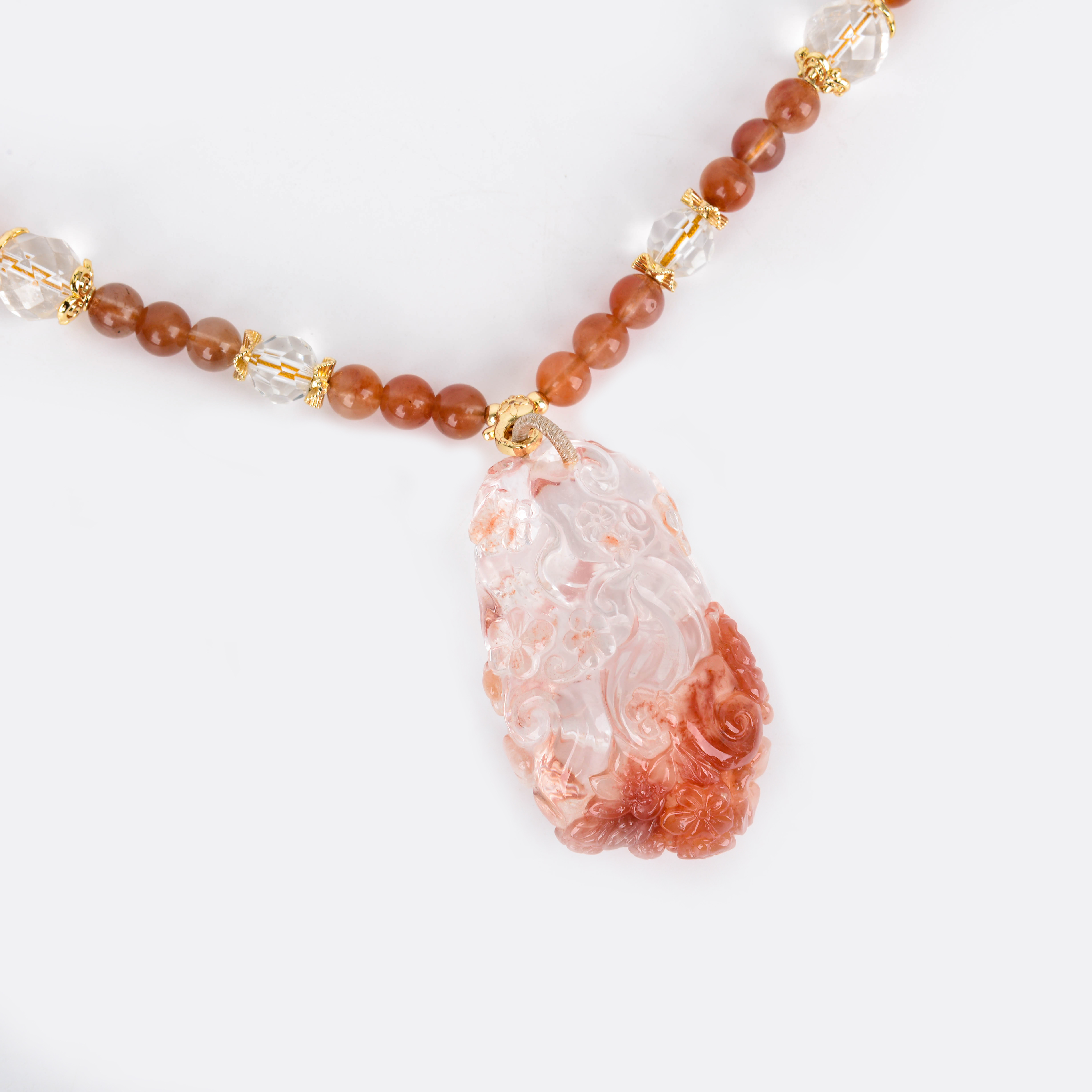 饰品/项链/汽车挂件串珠/四叶草/五金珍珠链产品图