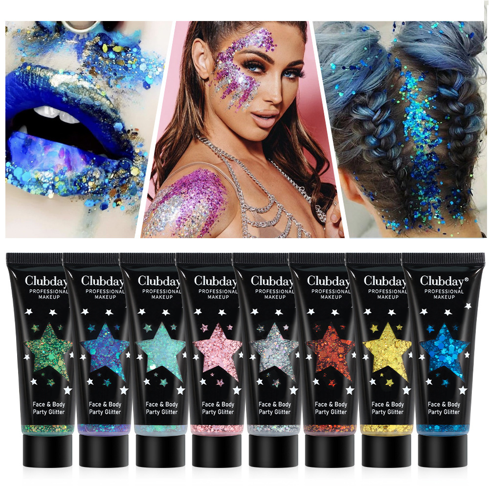 Cross-border beauty gel liquid sequin body eyeshadow export Christmas makeup chameleon tube eyeshadow Specification drawing