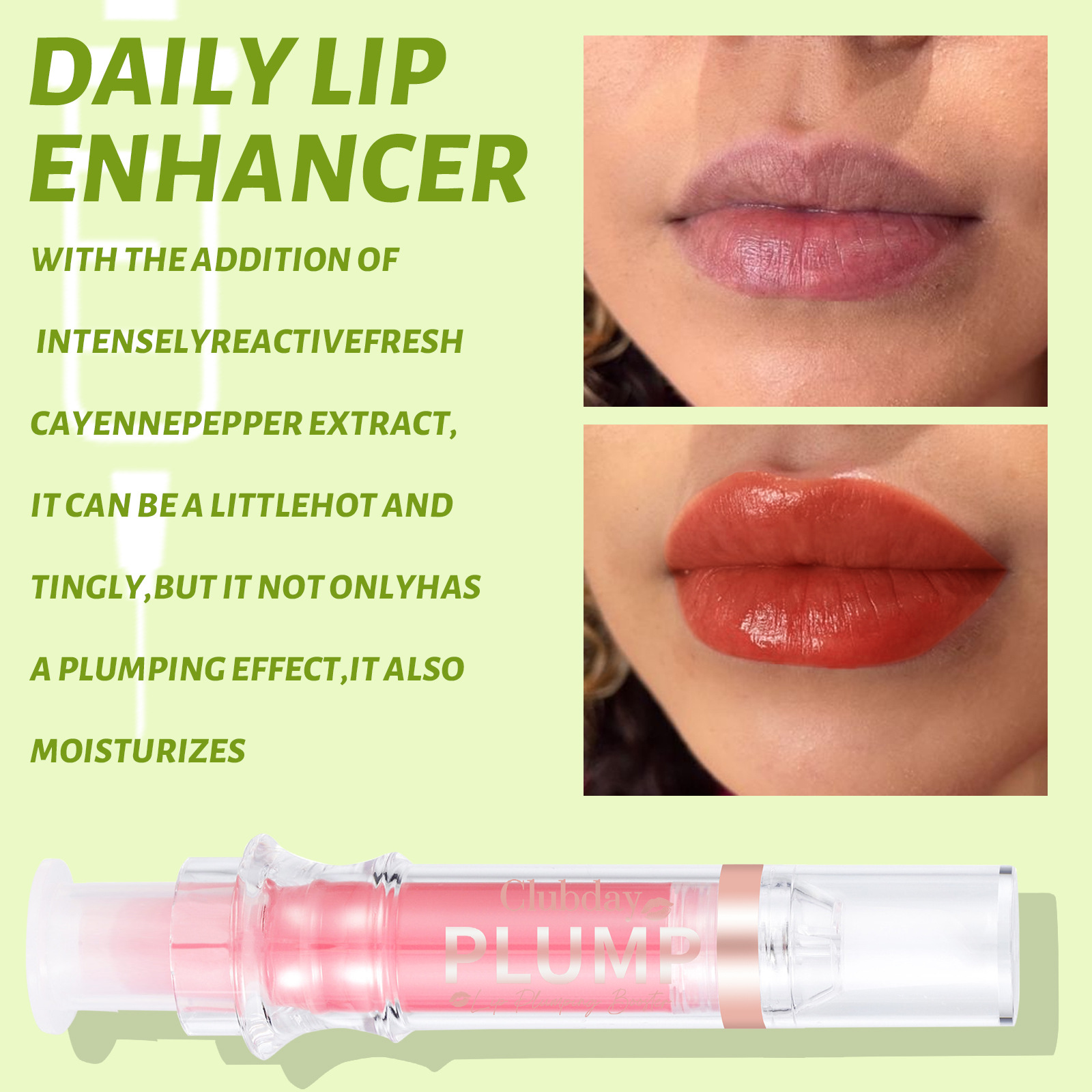 Clubday Amazon's best-selling moisturizing and hydrating mirror lip oil, lustrous and plump lip, needle tube lip augmentation, and lip gloss makeup Application Scenario