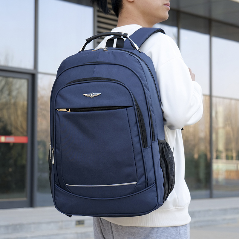 Cross-border backpack, large-capacity, simple and lightweight Oxford cloth student backpack, wear-resistant business laptop bag details Picture