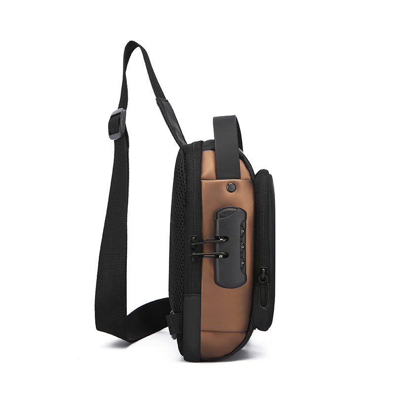 USB charging bestseller crossbody fashionable single-shoulder bag, casual sports anti-theft small backpack, multi-functional password lock chest bag Specification drawing