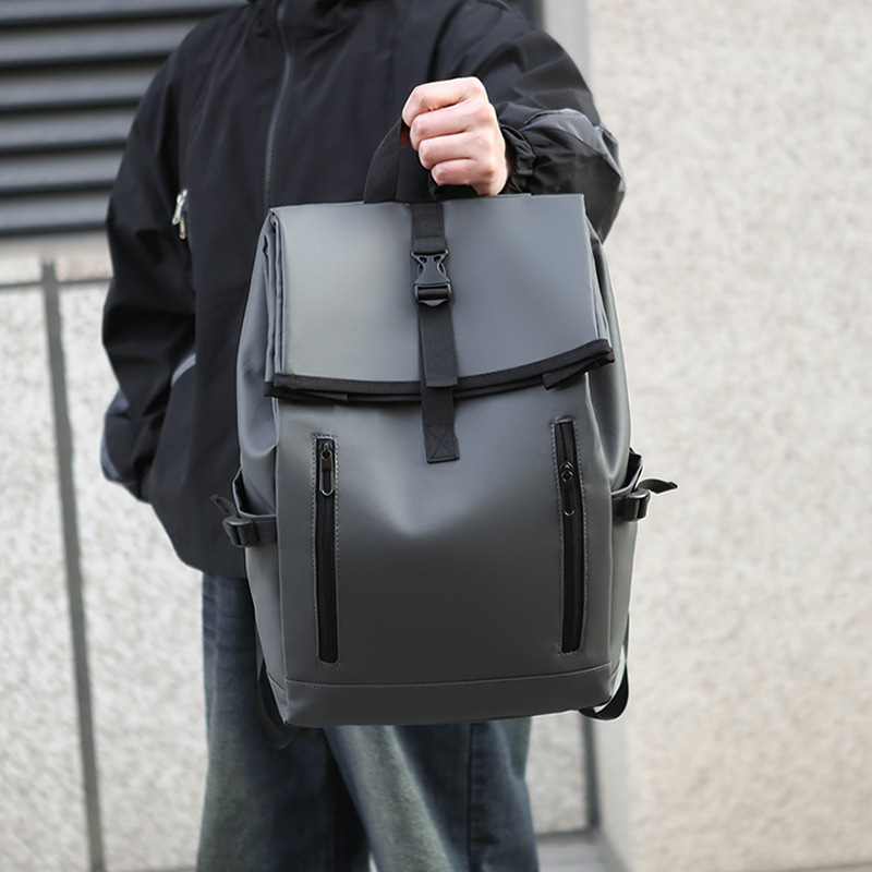 Cross-border fashion large-capacity backpack, men's high-end student schoolbag, new simple, casual and lightweight travel backpack Specification drawing