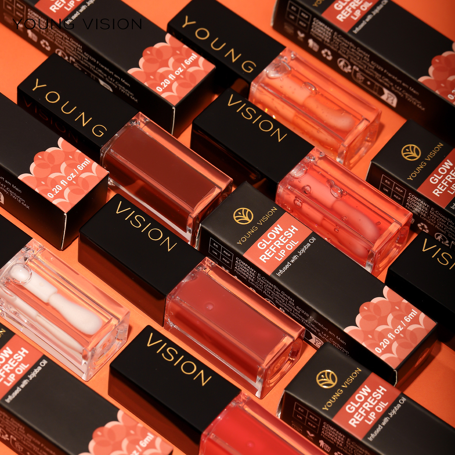 YOUNG VISION 7-color Lip Oil Mirror Water Gloss Lip Gloss Dudu Lip Liquid Lipstick Specification drawing