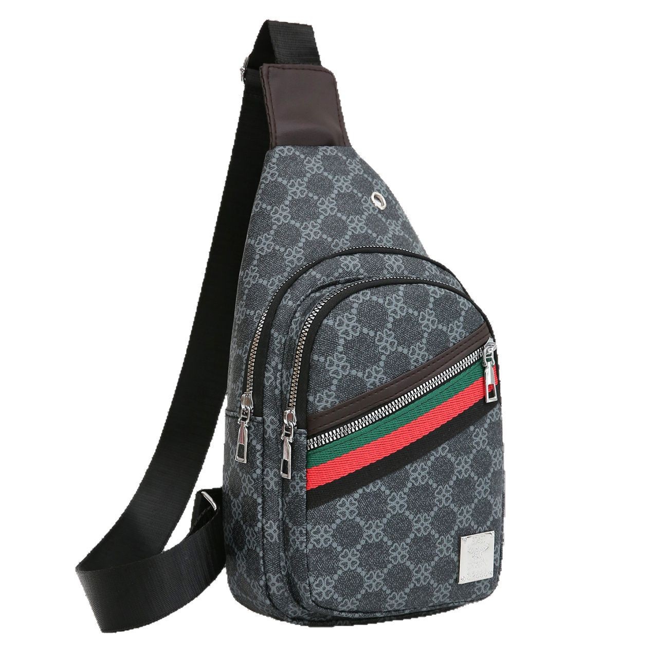 Outdoor chest bag, travel men's crossbody bag, large-capacity single-shoulder bag, leather bag, sports small backpack, multi-functional men's bag Item Picture