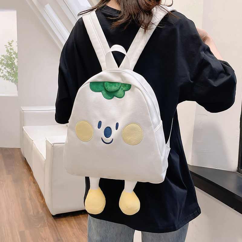 Cute cartoon children's backpacks, canvas bags, large-capacity Japanese-style soft girl student backpacks, backpacks manufacturer Specification drawing