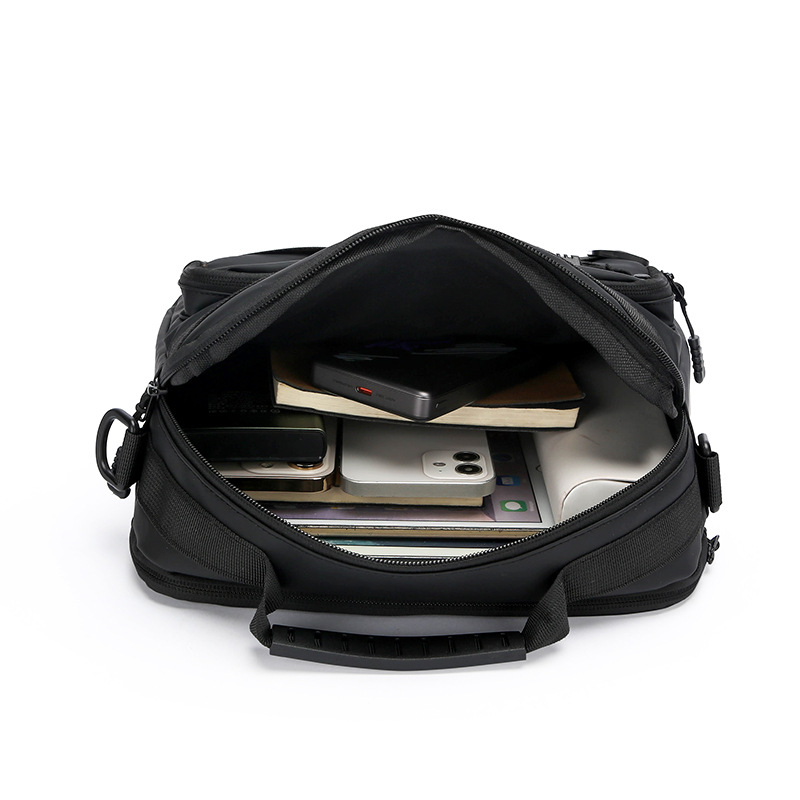 New horizontal multi-functional nylon bag for men, sporty and casual small bag, single-shoulder crossbody handbag, men's cross-border bag Item Picture