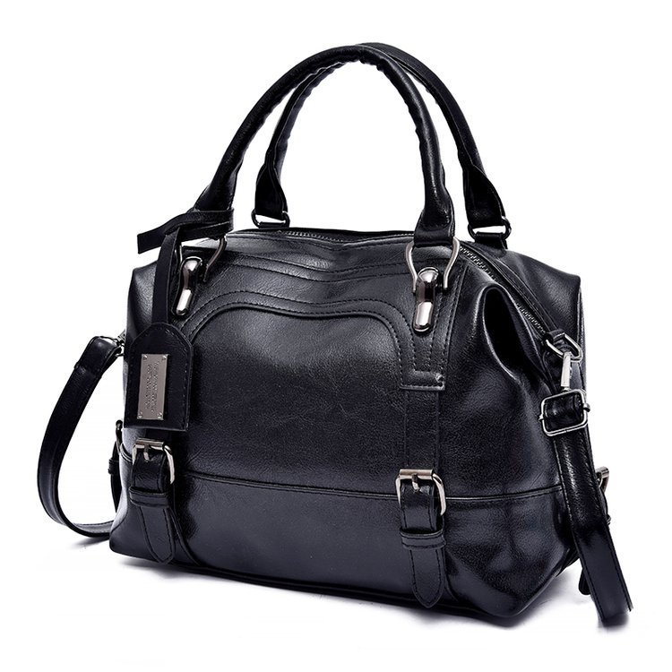 New oil wax leather women's bags for foreign trade, trendy cross-border hand-held shoulder bags, European and American crossbody bags, one piece for global delivery Item Picture