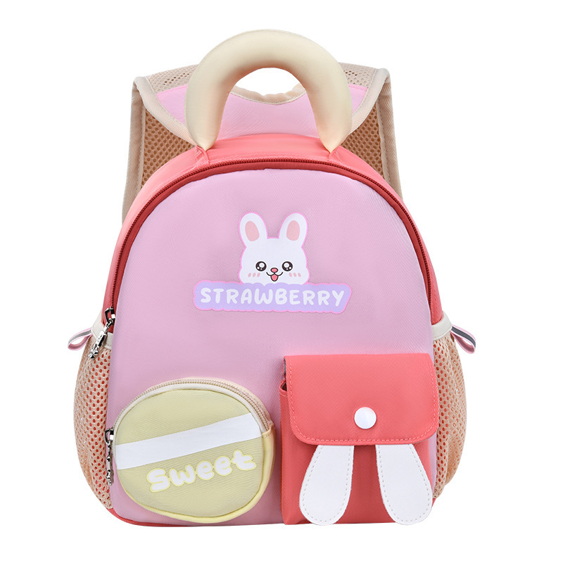 New kindergarten schoolbag cartoon Little rabbit children's schoolbag reduces burden and protects the spine, small class 1-3 years old baby backpack 4 Item Picture
