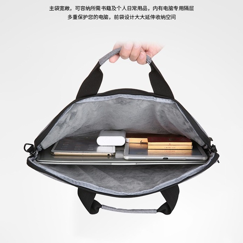 Thickened and large-capacity portable business briefcases, men's and women's laptop bags, meeting and office document bags in stock Specification drawing