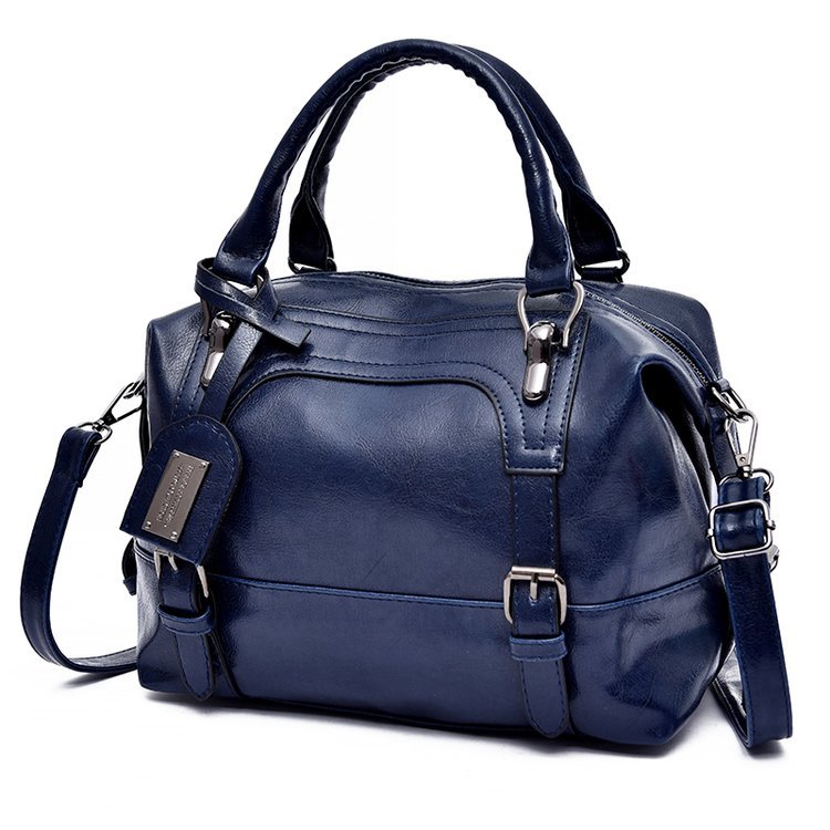 New oil wax leather women's bags for foreign trade, trendy cross-border hand-held shoulder bags, European and American crossbody bags, one piece for global delivery Specification drawing
