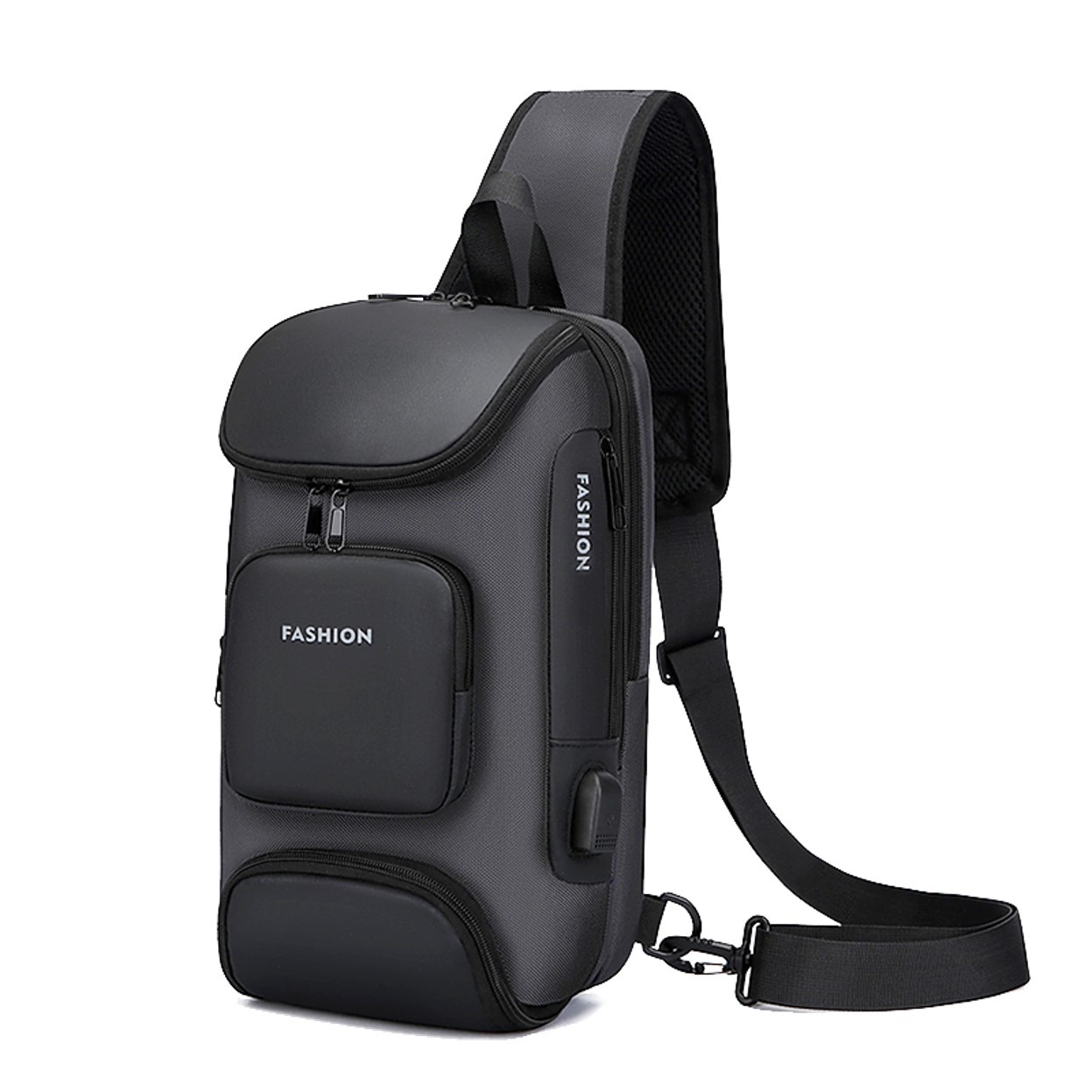Men's chest bag, crossbody bag, men's fashionable and casual crossbody bag, crossbody backpack, single-shoulder bag, cross-border men's bag, chest bag, trendy Item Picture