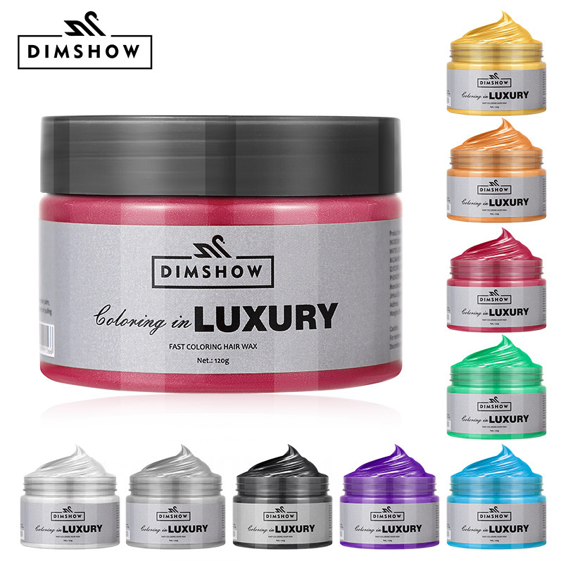 DIMSHOW Disposable colorful Styling Hair wax, natural and colorful, Grandma gray, silver and blue Item Picture