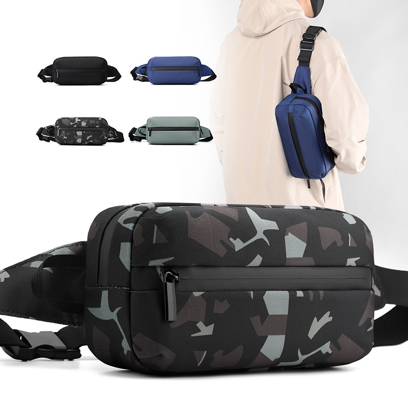 New casual chest bag, men's chest bag, trendy combination crossbody bag, single-shoulder bag, shoulder strap, fashionable sports crossbody bag, waist bag Specification drawing