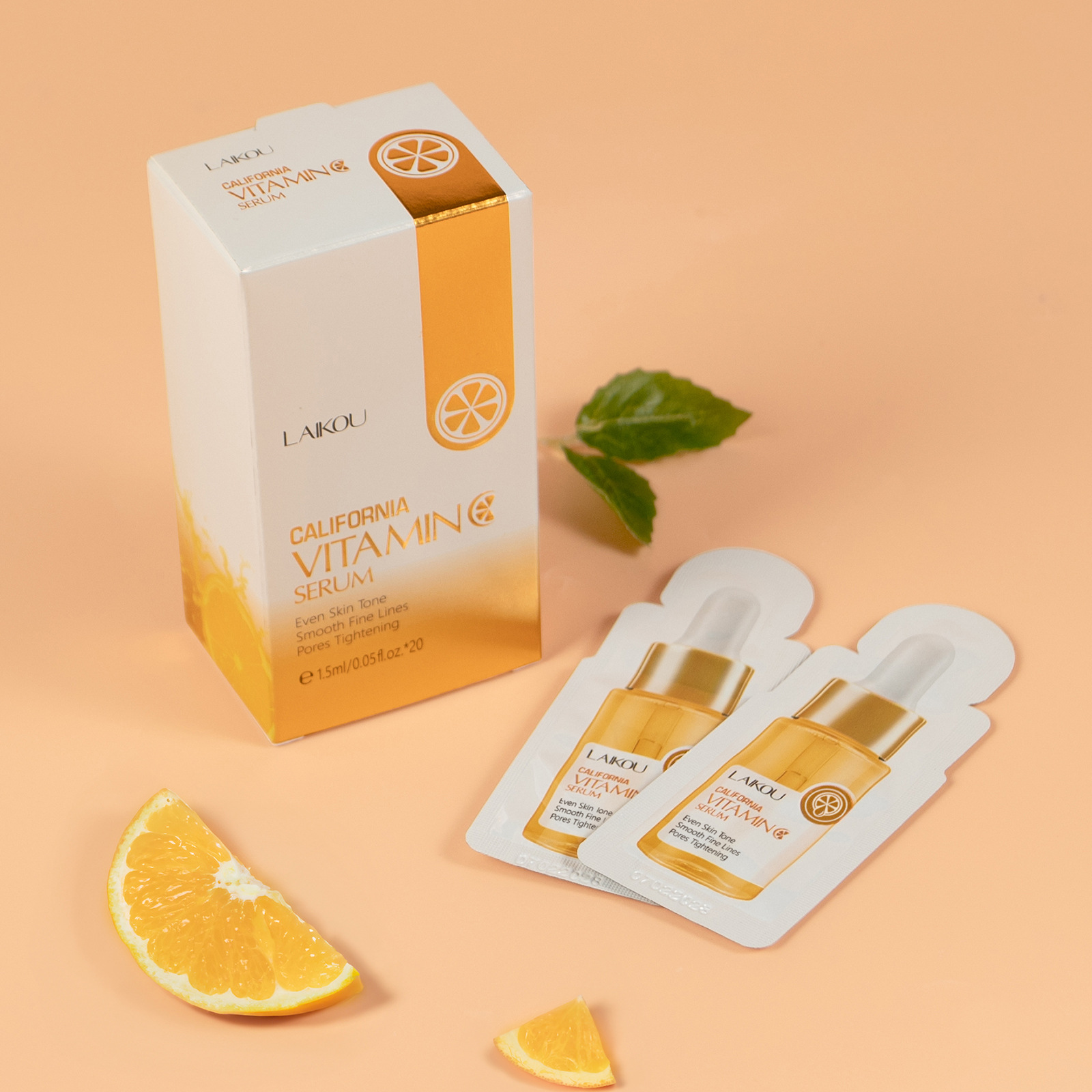 Cross-border Laicome Vitamin c Essence 1.5ml*20pcs Hydrating and Moisturizing Liquid Essence wholesale from the manufacturer full figure