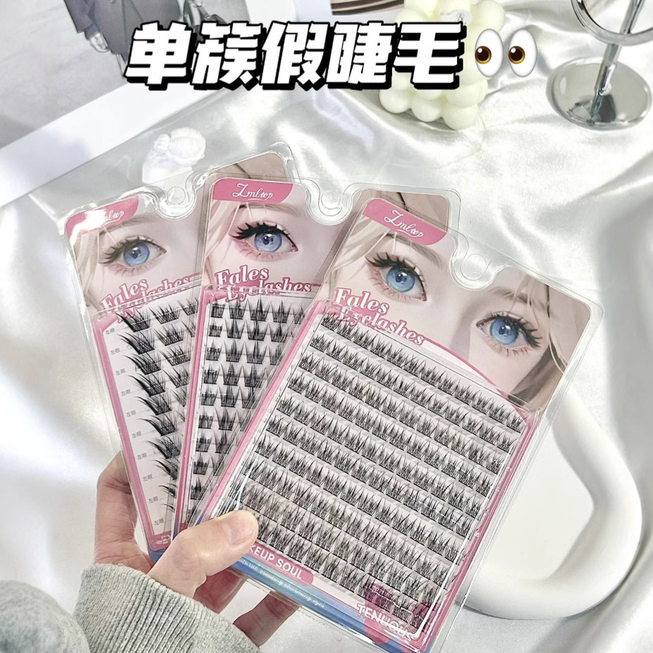 LMLTOP Lazy Beginner single-cluster false eyelash Fox style baby curve single-cluster segmented eyelash SY928 Carefully selected full figure