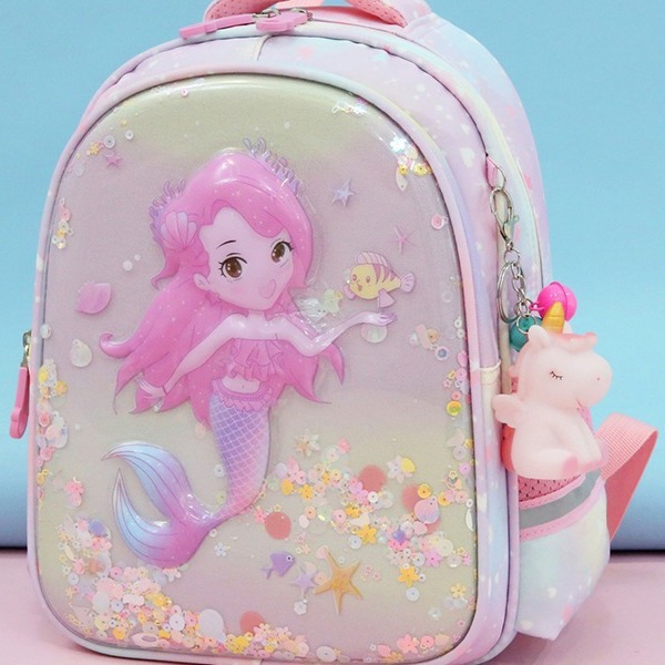 Kulomi schoolbag Girls' kindergarten Middle and senior class waterproof back-protecting sequined backpack Girls' Mermaid Backpack trend Application Scenario