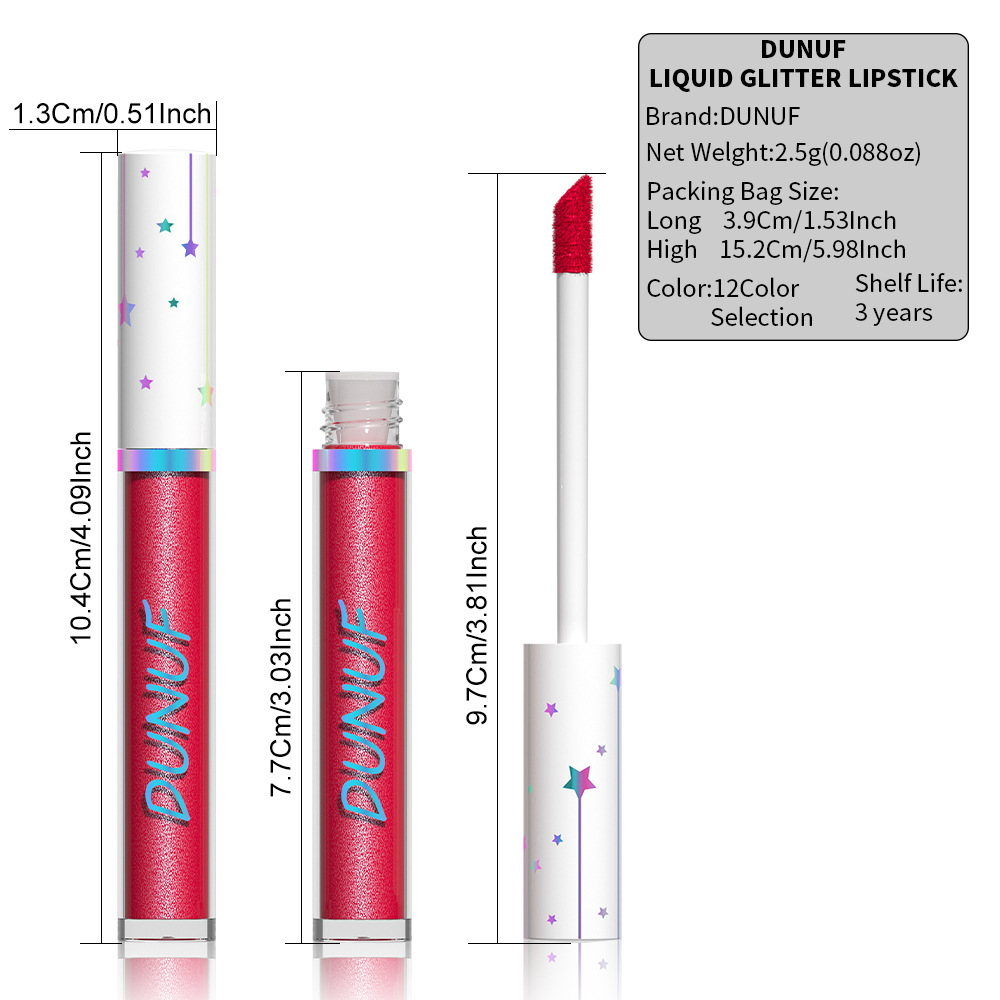 Check out DUNUF 12-color lipstick, pearlescent long-lasting waterproof lip gloss! Link Disclaimer - For Foreign trade only details Picture