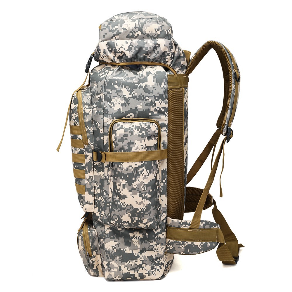 New cross-border men's travel bag, multi-pocket outdoor hiking backpack, large capacity 80L camouflage casual luggage bag details Picture