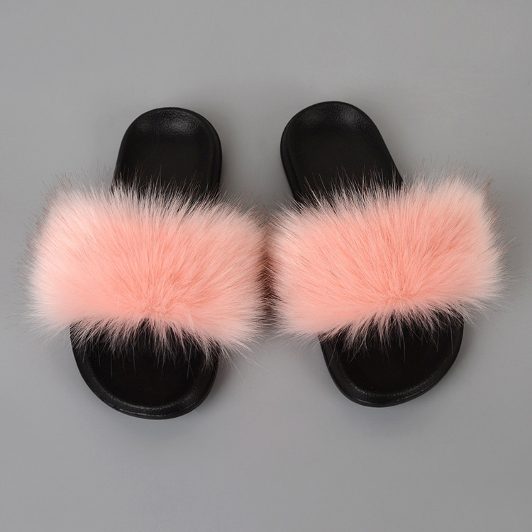 Amazon large-sized trendy woolen flip-flops for women in summer 2021, European and American fashion outerwear, colorful one-line flat flip-flops full figure