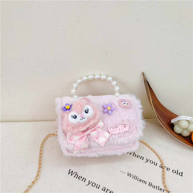New Year Red Girls' Bag 2023 Little Girls' Bag, Princess Handbag, Children's Crossbody Bag, Cartoon Plush Bag Specification drawing