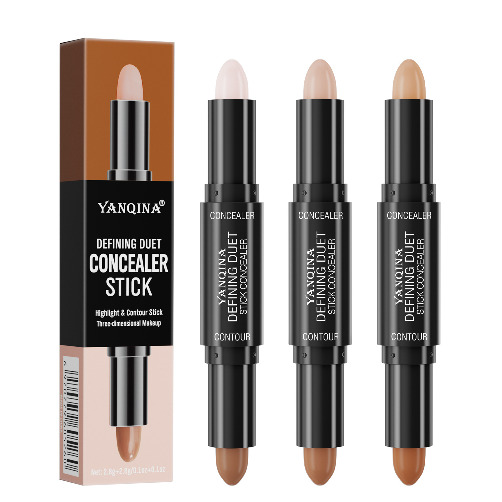 YANQINA Yanqina Dual-head Contouring Stick High-gloss Three-dimensional Modification Shadow V-face Two-in-one High-gloss Stick Beauty Item Picture