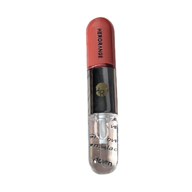 HERORANGE~ Double-headed lip gloss, lip gloss, lipstick, raincoat, cinnamon milk tea, transparent nude mirror, pouty lips, affordable price Item Picture