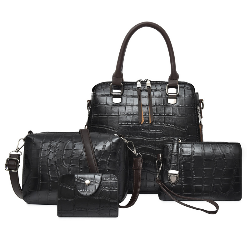 2021 New Crocodile-patterned mother-and-child bag Cross-border trade women's Bag four-piece set, one-piece consignment, bill of lading, shoulder crossbody bag Item Picture
