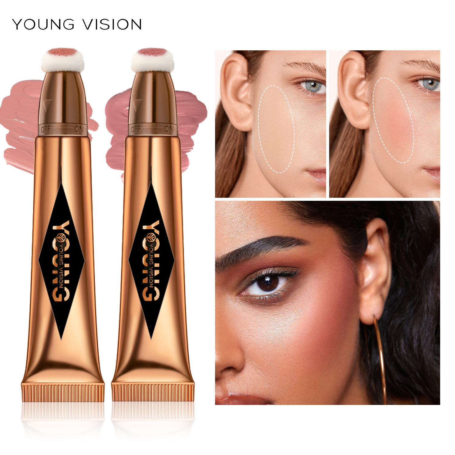 YOUNG VISION Cushion Contouring Blush Highlighter Stick offers a variety of colors to choose from for makeup liquid blush Application Scenario