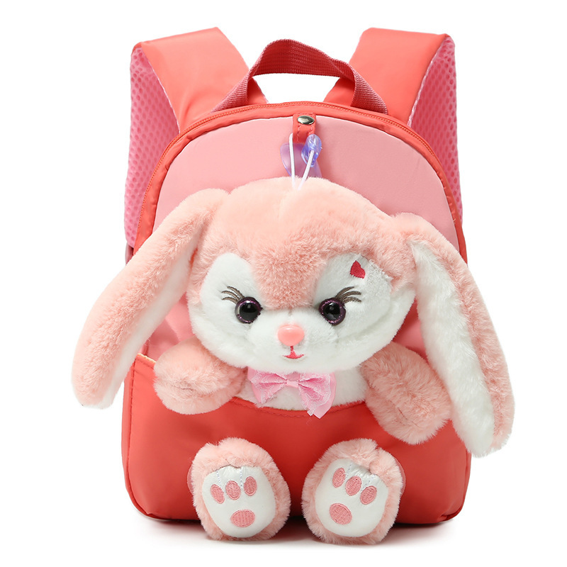 Cartoon kindergarten backpack 2022 New Style children's schoolbag, cute plush rabbit doll backpack for export Item Picture