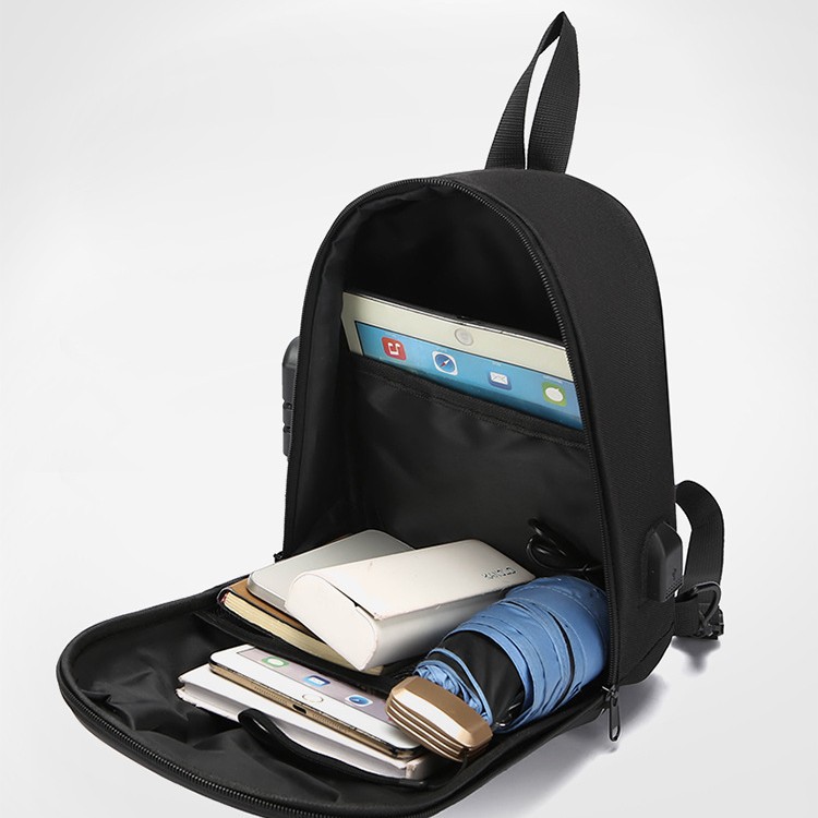 New simple and casual multi-functional anti-theft chest bag for men's business travel, water-resistant USB rechargeable crossbody bag Specification drawing