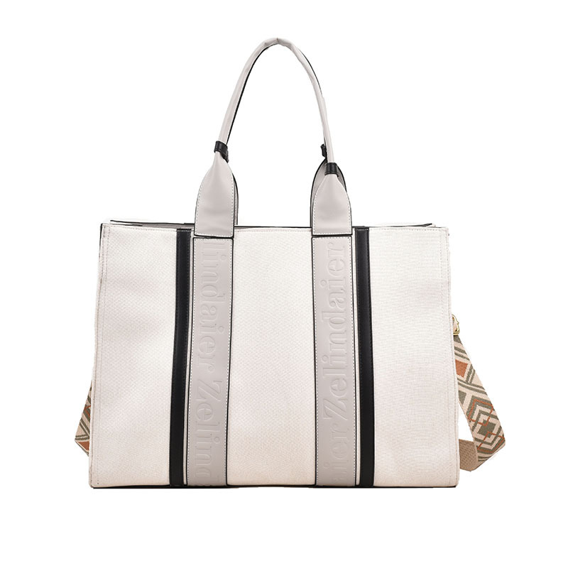 New Spring 2023 fashionable canvas bag, Korean style Instagram large-capacity handbag, women's commuter single-shoulder crossbody tote bag Item Picture