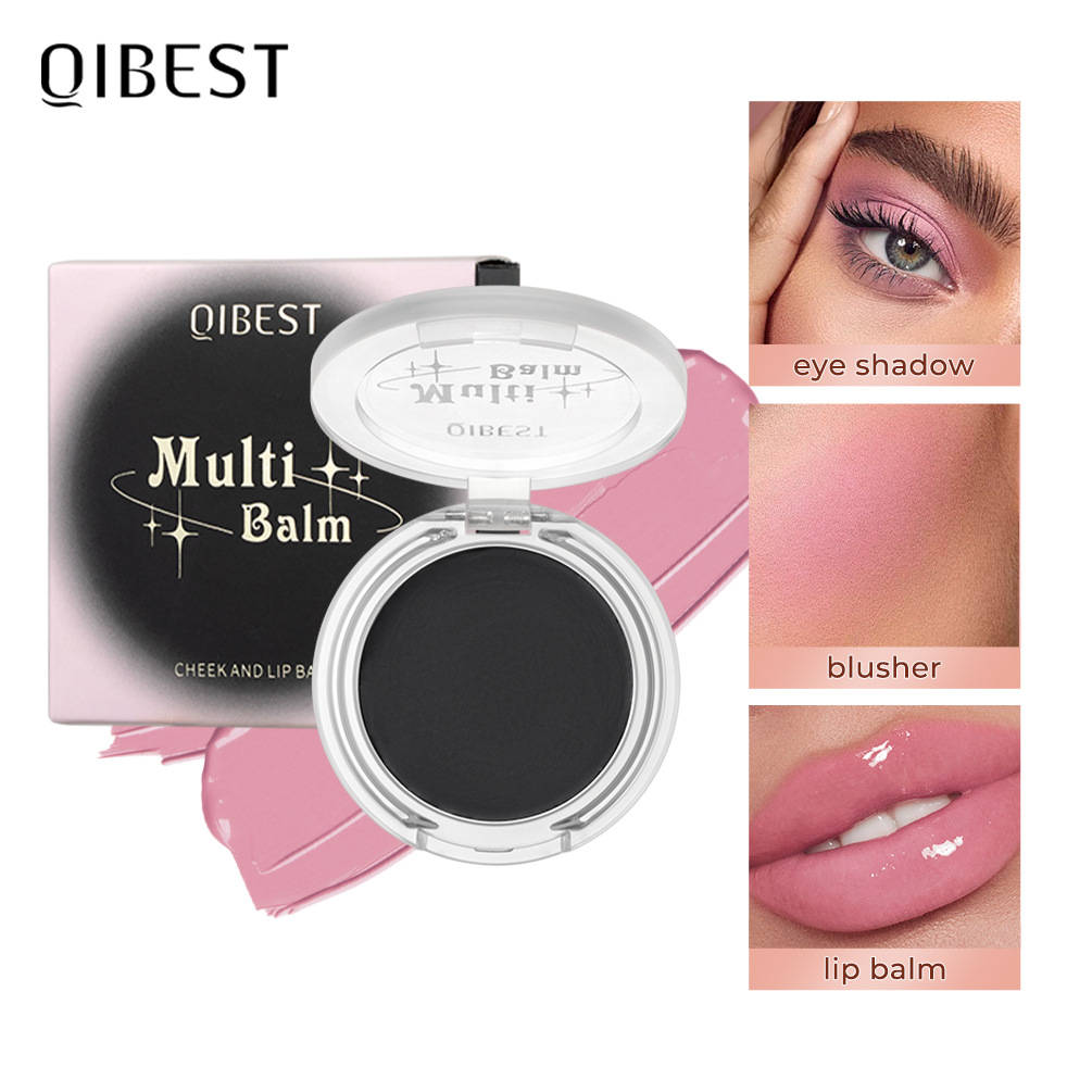 QIBEST Thermochromic Blush Black Transparent Crystal Color-changing ph Magic Gel Natural Nude Makeup Lip and Cheek Two-in-one Makeup full figure