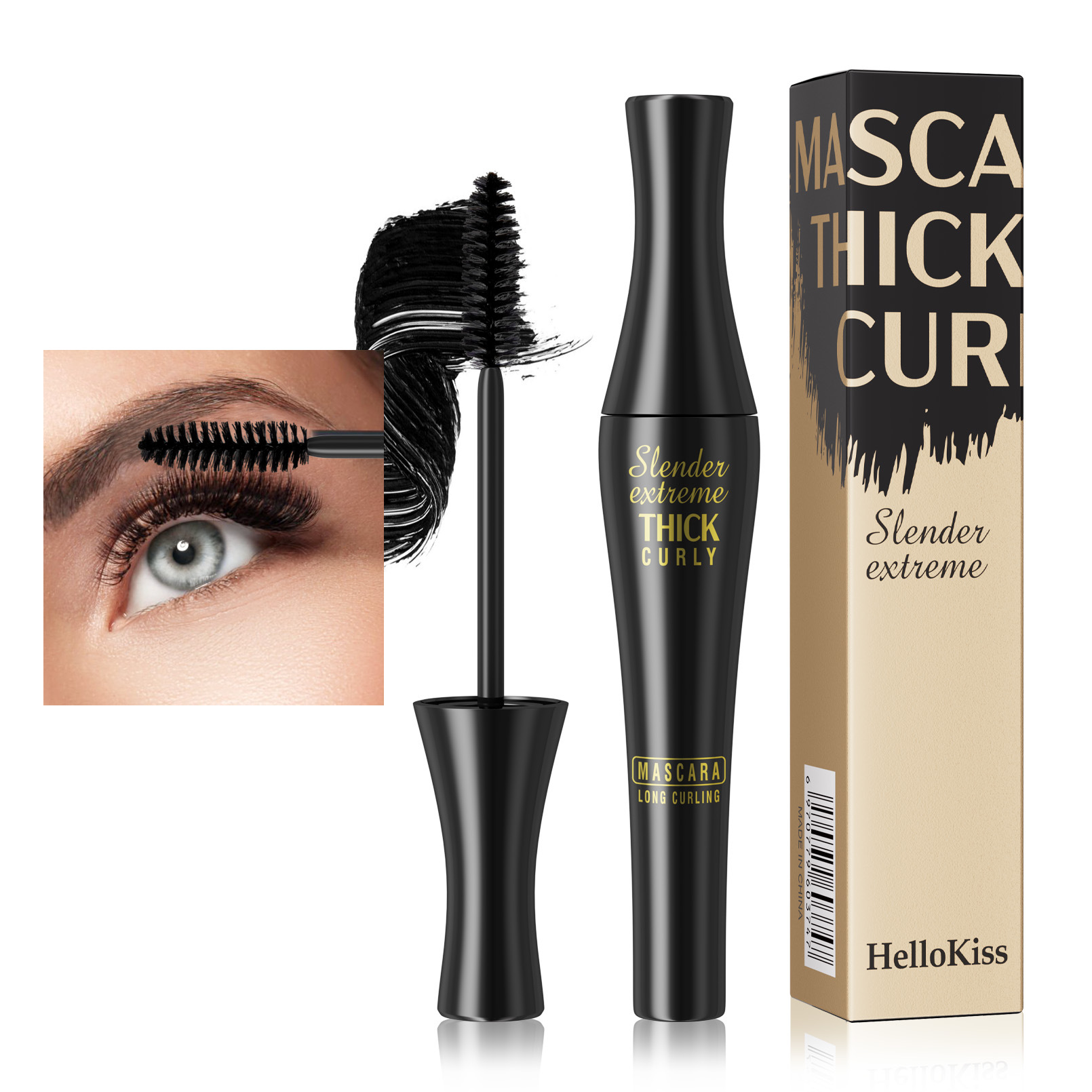 Hellokiss Plumping Big Belly Mascara Waterproof, Long, Thick, Natural Curl 4Dmascara full figure
